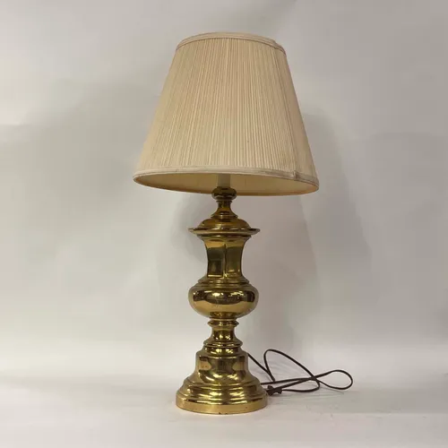 Traditional Brass Gold Lamp with Pleated Shade - LI252