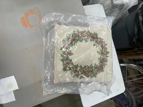 Holly Wreath Throw Pillow