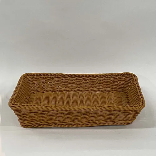 Tan Rectangle Wicker Tray - BSKT10