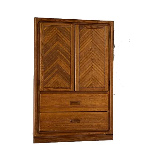 Mid-Century Chevron Oak Wardrobe - CG22881