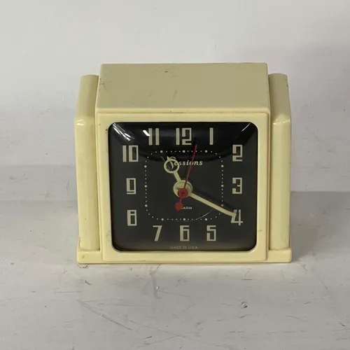 Little White Art Deco Telechron Alarm - A780