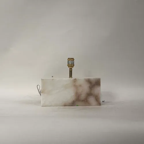 White & Brown Marble Table Lamp - LI359