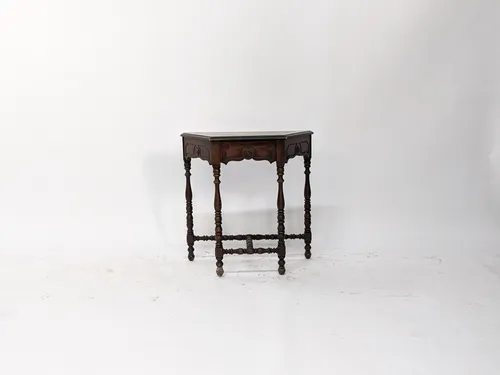 Antique Mahogany Turned Leg Console Table