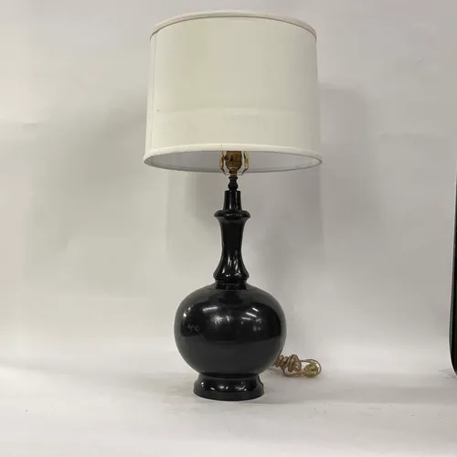Black Table Lamp with White Shade - LI192