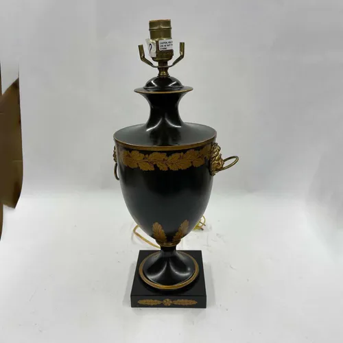 Black Table Lamp With Gold Leaves - LIB503