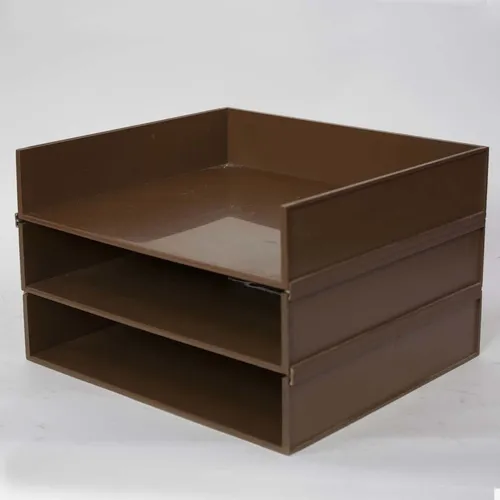 Brown 3-Tier Plastic Desk Tray - OF254