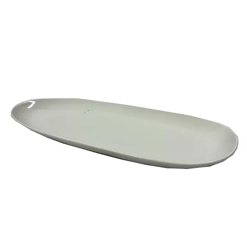White Ceramic Oval Tray - TR468