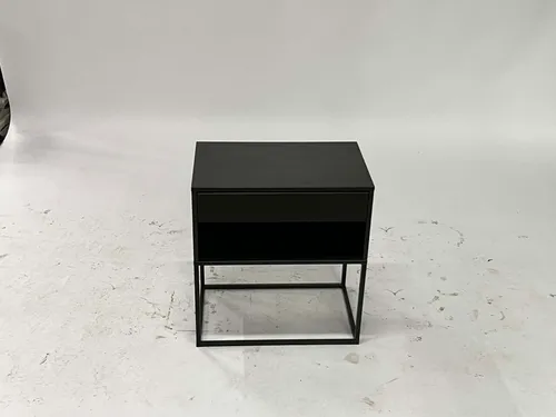 Minimal Black & Metal 1-Drawer Nightstand