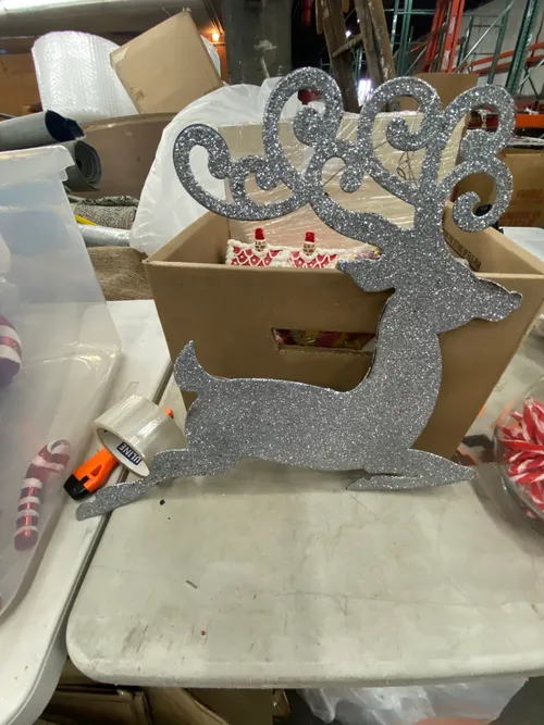 Silver Glitter Reindeer