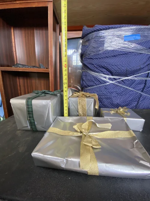 Silver Wrapped Presents- Set of 4