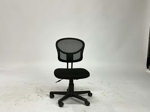Black Mesh & Black Fabric Ergonomic Armless Task Chair