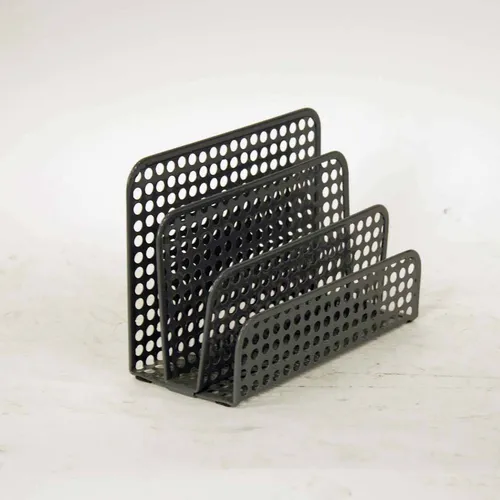 Gray Polka-Dot-Cutout File Organizer & Letter Tray Set - OF245