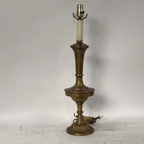 Etched Antique Brass Table Lamp - LI562
