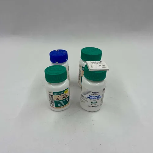 Assorted Pill Bottles Green Caps, Set of 4 - MD223