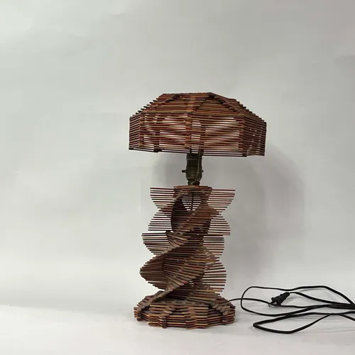 Wood Spiral Table Lamp - LI55