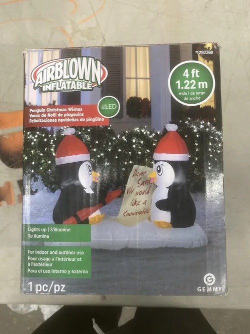 Penguin Christmas Wishes Inflatable