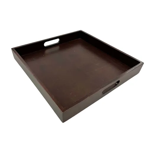 Square Dark Wood Tray - TR398
