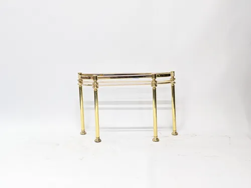 Polished Gold Demilune Console Table