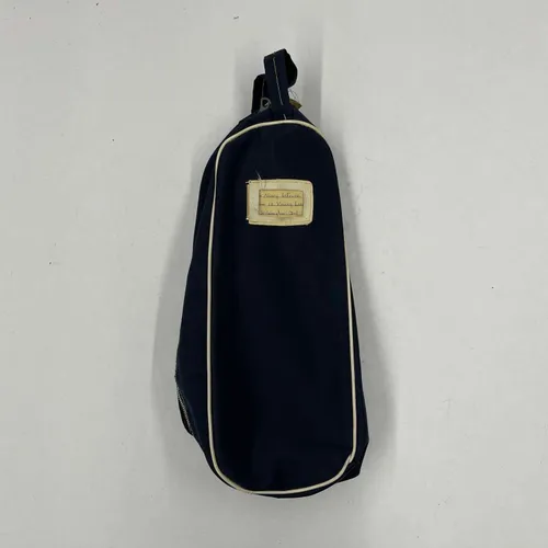 Navy Blue Wine Bag White Lines - A923