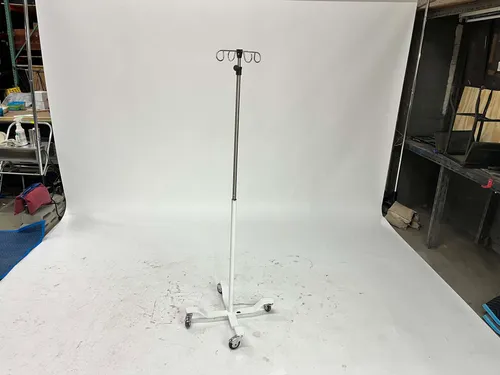 Chrome & White 4-Leg IV Pole