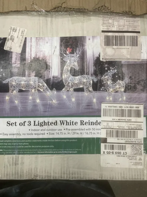 Light-Up Lawn Reindeer- Set of 3