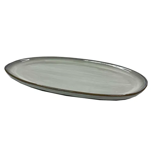 Gray Ceramic Oval Tray - TR486
