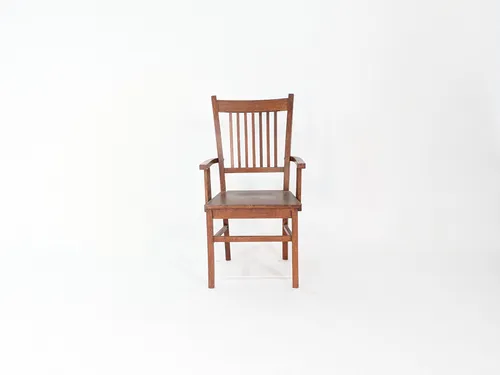 Traditional Straight Leg Solid Wood Dining Armchair