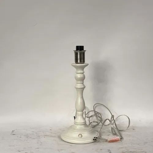 White Painted Wood Table Lamp - LI561