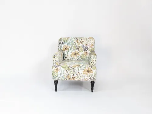 Pastel Watercolor Floral Velvet Lounge Chair