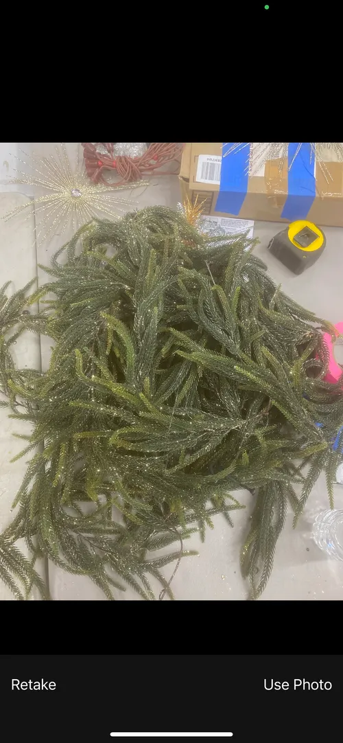 Green with Gold Glitter Garland