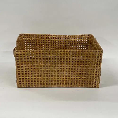 Rectangular Varnished Wicker Basket - BSKT7