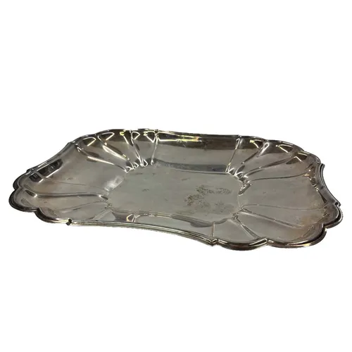 Antique Silver Petal Tray - TR391