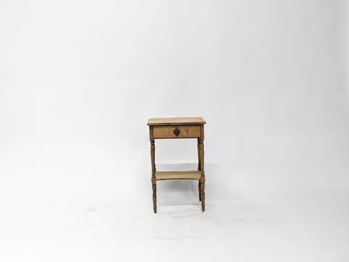 Antique Victorian Oak 1-Drawer Side Table