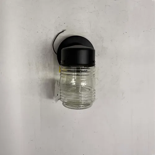 Black Metal Glass Jar Sconce - LI486