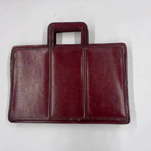 Maroon Hard Leather Brief Case Bag - A919