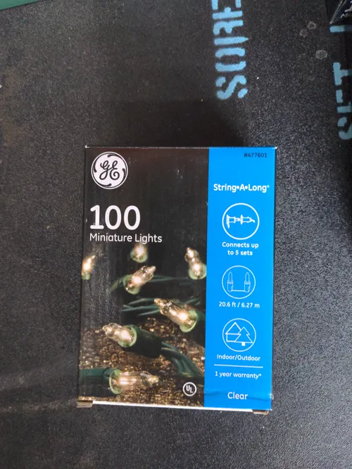 100ct Clear Mini String Lights Green Wire