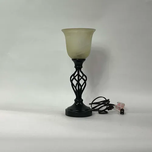 Black Spiral Table Top Torchiere Lamp - LI57