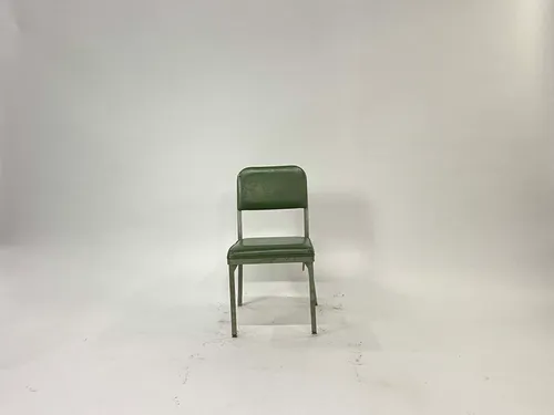 Pine Green Leather Tanker Side Chair