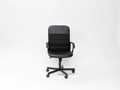 Black Basic Leather Top Office Chair