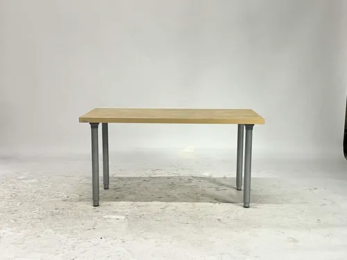 Birch Wood & Aluminum Adjustable Height Rectangle Table