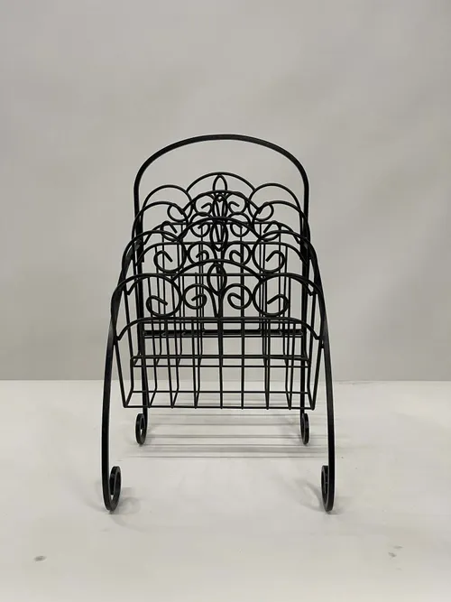 Bent Metal Three Tier Black Magazine Rack - DEB308
