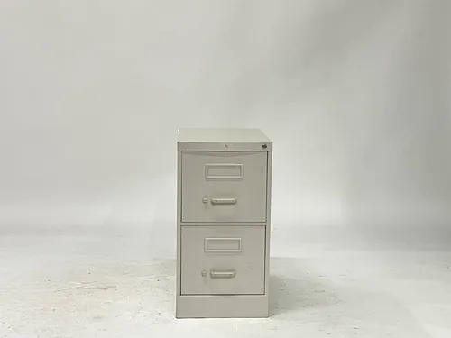 Light Gray 2-Drawer Vertical Filing Cabinet with Silver Handles