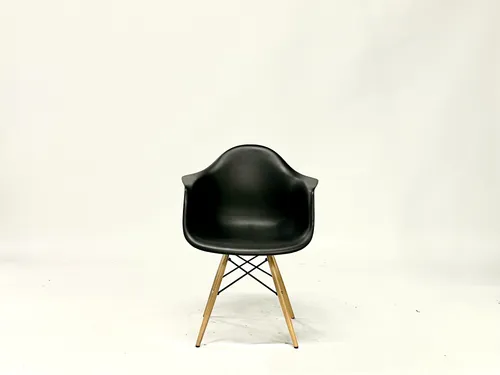 Black Plastic Molded Eames Armchair