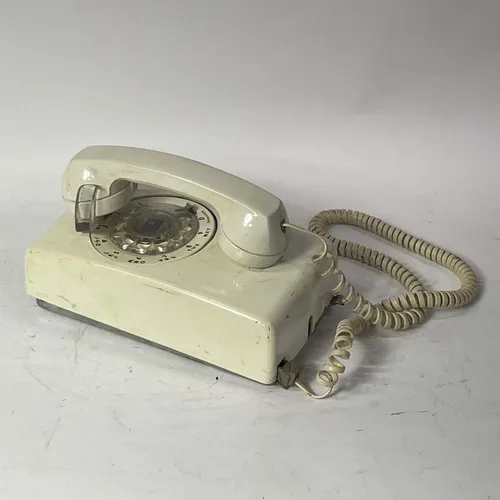 Vintage Off-White Push Dial Corded Phone - A798
