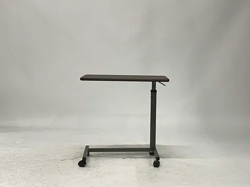 Brown & Graphite Gray Rolling Bedside Pull-Up Table