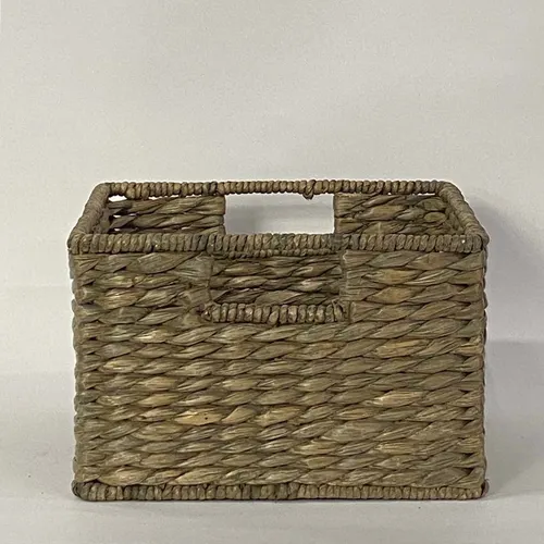 Green Square Braided Basket With Handles - BSKT80