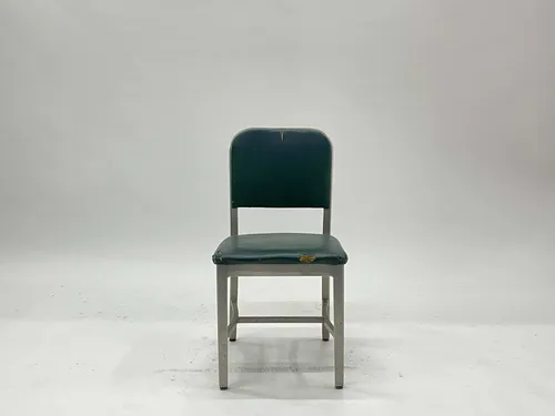 Perforated Green Leather Tanker Chair