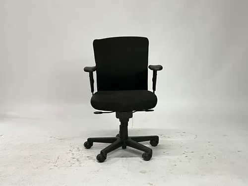 Black Fabric & Black Plastic Office Chair