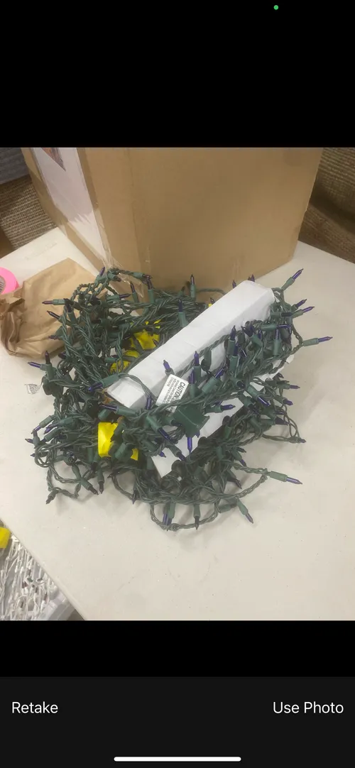 18' Green Wire Blue String Lights