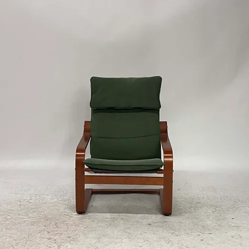 Bent Wood Lounge Chair with Green Seat - SE2948